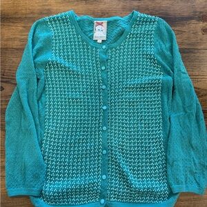 Anthropologie Teal Cardigan Sweater